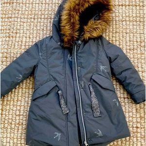 CATIMINI Gray Girl Puffer Jacket Size 3T